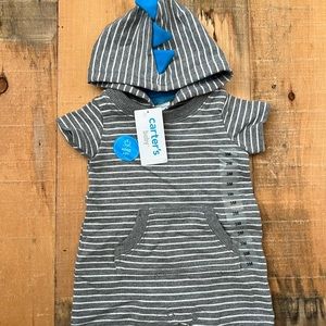 Dinosaur Hood Art Baby Romper NWT 3 months